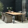 BARSMARK L210 table teak + 4 GAMMELBY chair grey